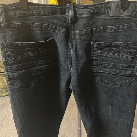 Men’s fried denim 36x30 black denim jeans slim style - Picture 8 of 9